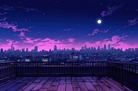 City night view from rooftop architecture astronomy landscape.