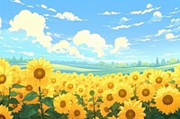 Sunflower field landscape backgrounds outdoors nature.