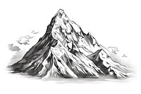 Mountain peak outdoors drawing sketch.