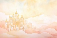 Sky castle fantasy backgrounds landscape drawing. AI generated Image by rawpixel.
