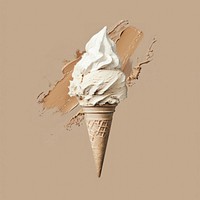 Vanilla icecream with a brown brush stroke dessert food chocolate.