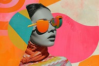 Collage Retro dreamy adult art sunglasses painting.