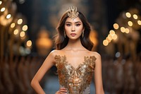 Thai female model fashion dress photo.