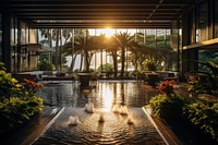 Hotel lobby building architecture outdoors. AI generated Image by rawpixel.