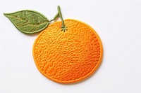 Orange fruit in embroidery style plant food leaf.