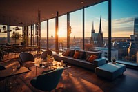 Small hotel with a cozy lobby architecture furniture cityscape. AI generated Image by rawpixel.