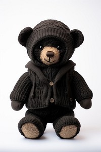 Teddy black bear toy white background representation. AI generated Image by rawpixel.