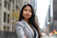 Indian american businesswoman clothing adult city.