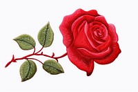 Rose in embroidery style pattern flower plant.