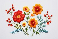 Wildflower in embroidery style pattern art inflorescence.