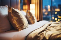 Hotel bed cushion pillow luxury. AI generated Image by rawpixel.