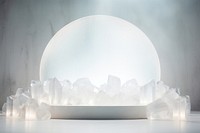 White crystal sphere light architecture.