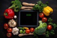 Weight loss scale with vegetable food cauliflower electronics.