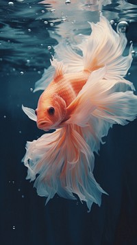  Beta fish goldfish animal underwater. AI generated Image by rawpixel.