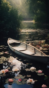  Pond canoeing outdoors vehicle. AI generated Image by rawpixel.