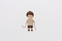 Embroidery of Boy doll toy anthropomorphic.