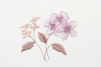 Embroidery of hydrangea blossom pattern flower.