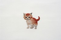 Embroidery of kitten mammal animal white.