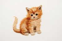 Embroidery of kitten mammal animal pet.