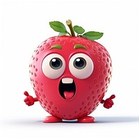 Strawberry character cartoon fruit plant.