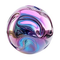Melt sphere metal iridescent ball white background creativity.