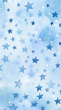 Watercolor of blue stars outdoors pattern texture.