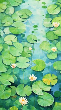 Watercolor of lotus lake outdoors pattern nature.