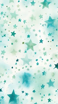 Watercolor of teal stars pattern texture backgrounds.