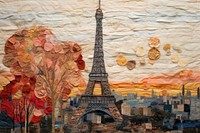 The eiffel tower architecture building painting.