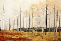 Autumn forest landscape painting art.