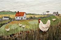 Farm chickens landscape outdoors poultry.