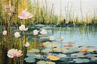 Monet pond outdoors nature flower.