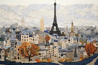 Paris view architecture building painting.