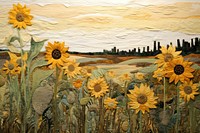 Sunflower field landscape painting plant.