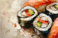 Sushi painting rice food.