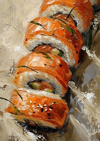 Salmon sushi food rice meal.