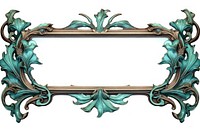 Art nouveau frame border turquoise creativity rectangle.