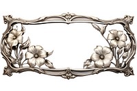 Art nouveau frame border silver flower accessories.
