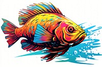A colorful fish animal white background pomacentridae. AI generated Image by rawpixel.