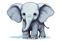 Cute baby elephant wildlife drawing animal. AI generated Image by rawpixel.