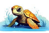 Cute baby sea turtle reptile animal wildlife. AI generated Image by rawpixel.