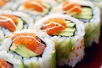 Sushi california roll food rice meal.