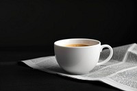 Coffee cup mockup newspaper drink white.