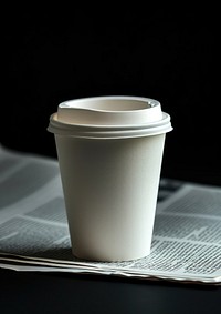 Coffee paper cup mockup mug black background refreshment.