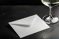Glass envelope paper black background.