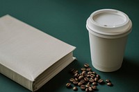 Coffee paper cup mockup book mug publication.
