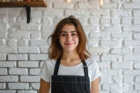 Young woman waiter smile working entrepreneur.