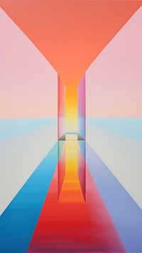 Rainbow glass road painting architecture art.