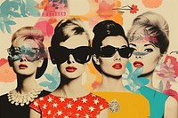 Collage Retro dreamy people sunglasses collage adult.