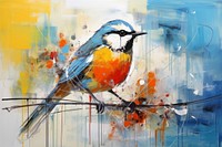 Modern art of a bird painting animal robin.